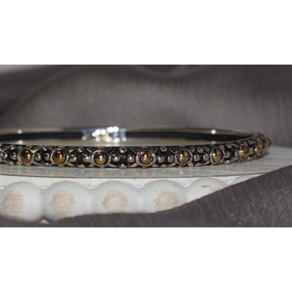John Hardy 18k & 925 Dot Bangle Bracelet 16.89G / Sz M
